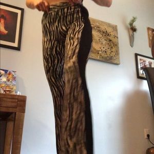 Flared Zebra-Print Pants